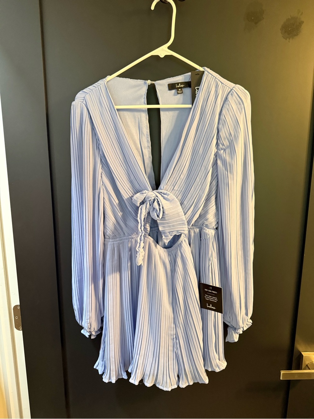 Lulu's Lavender Pleated V-Neck Romper